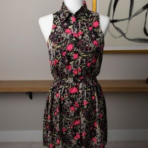 Parker Black Floral Mini Dress